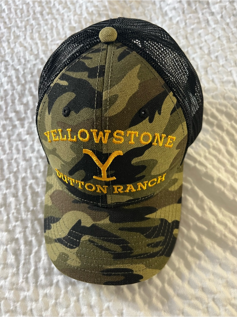 Yellowstone Dutton Ranch Camouflage Trucker Hat - Green